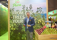 Jeff Correa, International Marketing director of USA Pears. He stated that the American pear is back! They have the largest crop in seven years, leaving five years filled with challenges, such as the pandemic, behind them.