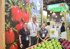 Jennie Strong, Michael Schadler and Lindsey Huber of the Washington Apple Commission. They are just getting started with a big crop, which will be marketed in Asia. They have exported apples to the continent for decades already, but these days there are more apples than ever, and thus more competition than ever.
