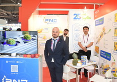 Daniele Mercurio and PND's team at AFL. The Italian company supplies fruit processing machinery.