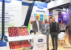 Francesco Pizzolli, Luca Bonvicin and Nicola Magniani from Italian apple grower Melinda. Luca Bonvicin shares that the company accomplished the unique feat of storing 40 thousand tonnes of apples inside a mountain in the Dolomites range, using cable cars.