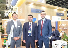Ahmed Hiza, Egyptian machinery supplier and CEO of Misr Vision, in company of Ahmed Badawi and Ashraf Seihi from the growing and exporting company MAPCO.